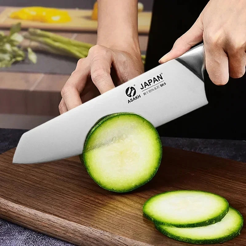 Japanese Kitchen Knife Set – Chef, Santoku, Cleaver, Fillet & Sushi Knives
