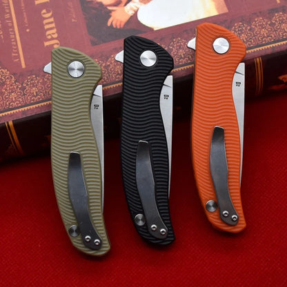 Premium D2 Folding Pocket Knife – Lightweight Outdoor EDC with Nylon Fibre Handle