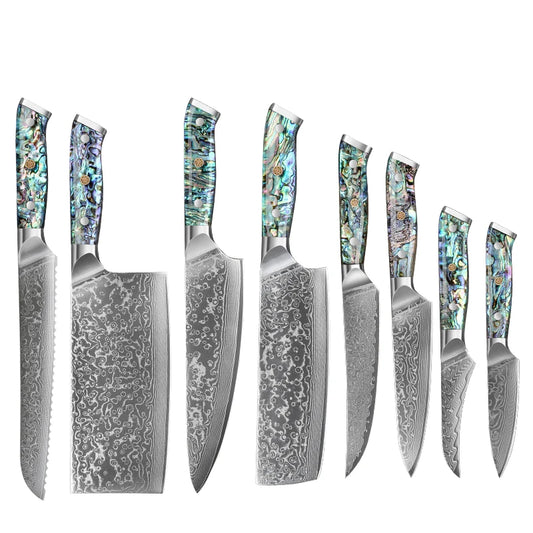 67 Layer Damascus Steel Kitchen Knife Set – Japanese VG10 Style Chef & Vegetable Knives