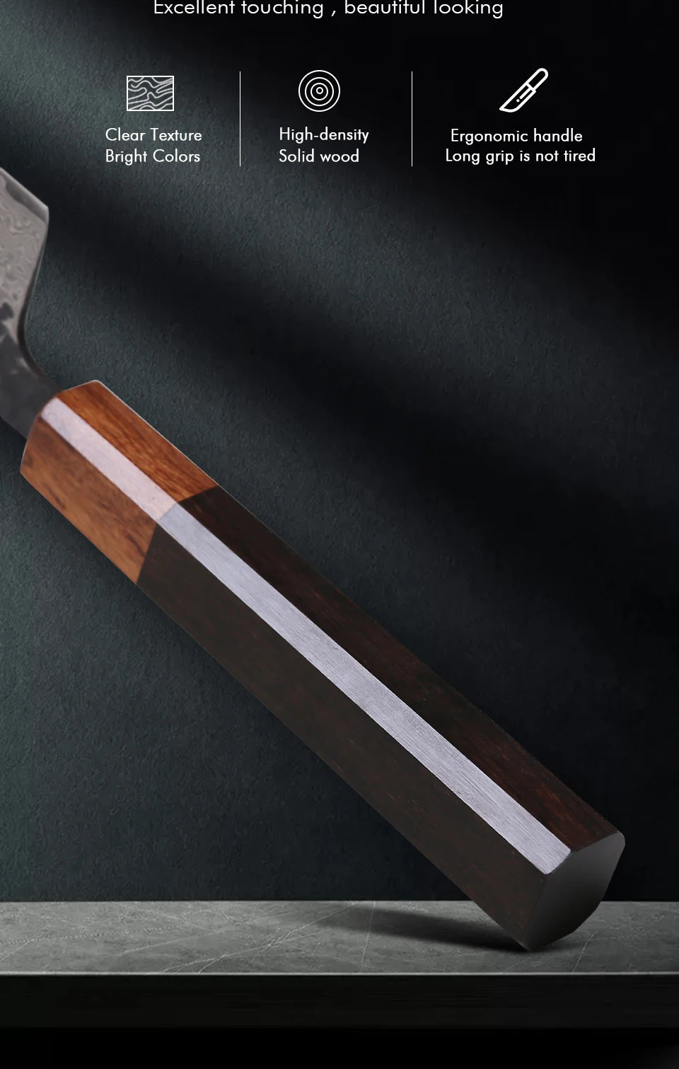 8.2" Damascus Kiritsuke Knife – Japanese VG10 Chef Knife