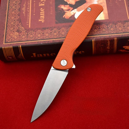 Premium D2 Folding Pocket Knife – Lightweight Outdoor EDC with Nylon Fibre Handle