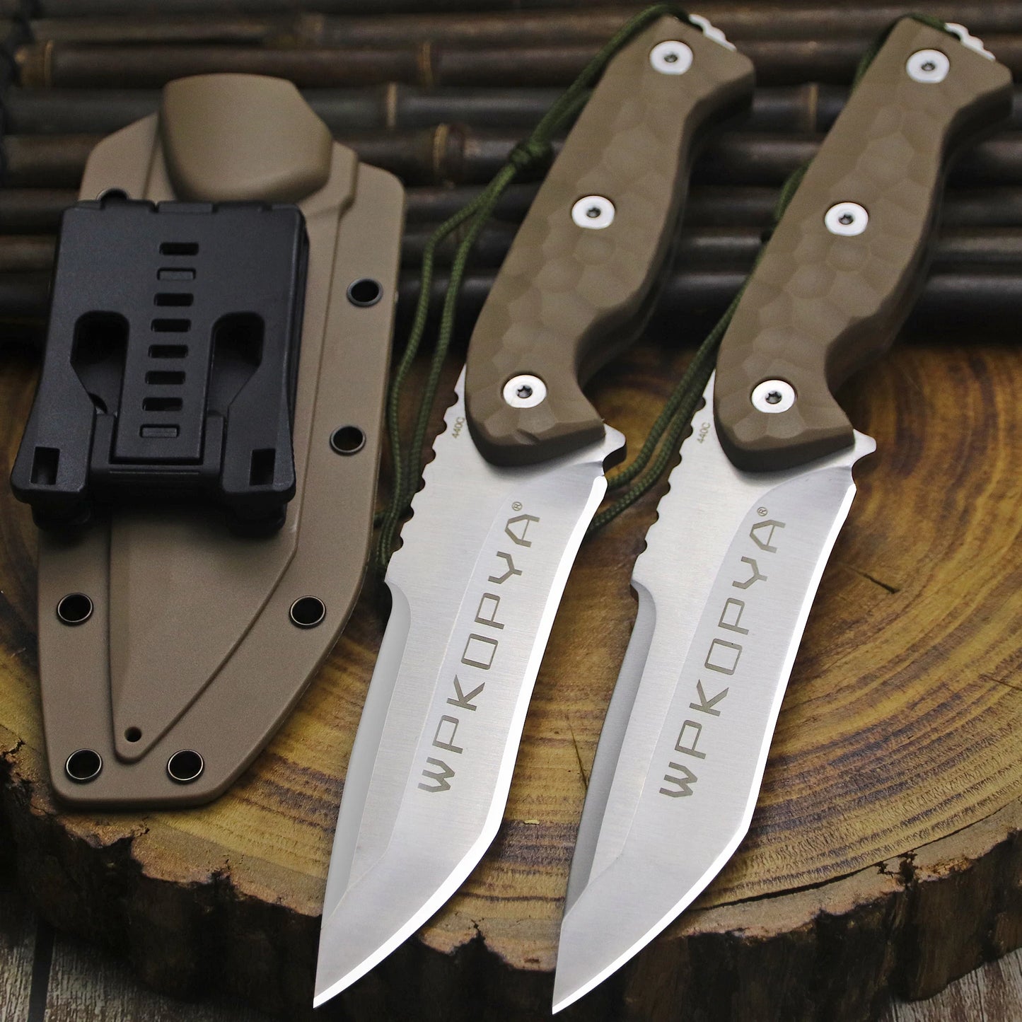 Outdoor Survival Knife with 440C Steel Blade – Full Tang Bushcraft & Camping Knife