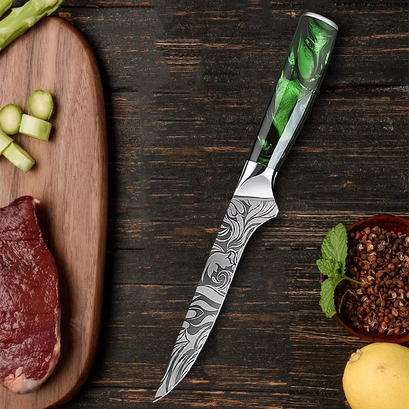 Japanese Chef Knife Damascus Pattern – Premium Kitchen Utility Knife