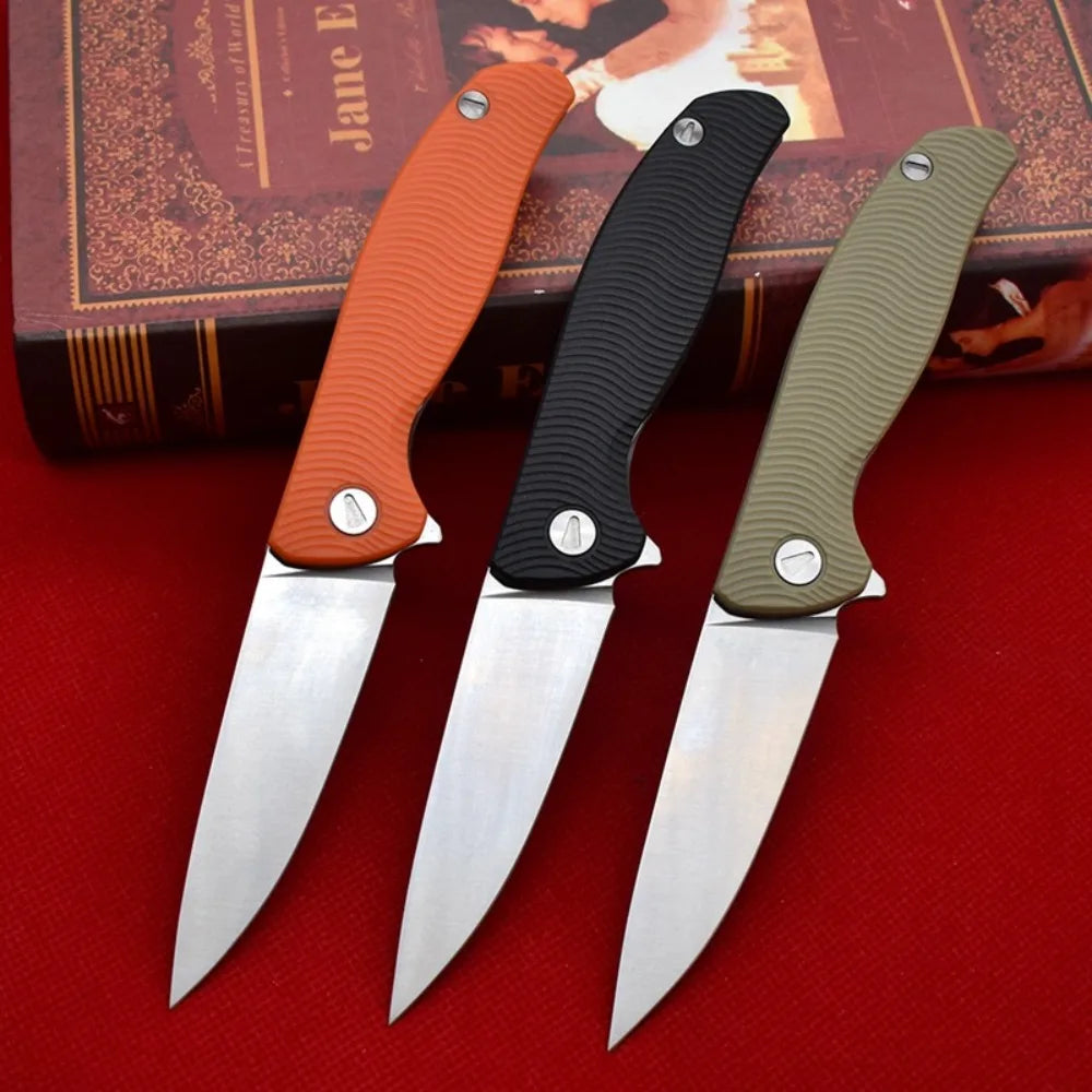 Premium D2 Folding Pocket Knife – Lightweight Outdoor EDC with Nylon Fibre Handle