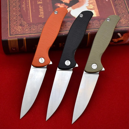 Premium D2 Folding Pocket Knife – Lightweight Outdoor EDC with Nylon Fibre Handle