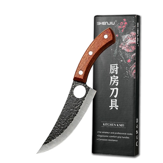 Professional Hand Forged Butcher Knife – Full Tang Stainless Steel Boning & Meat Cutter