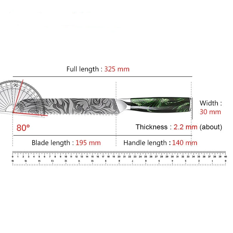 Japanese Chef Knife Damascus Pattern – Premium Kitchen Utility Knife