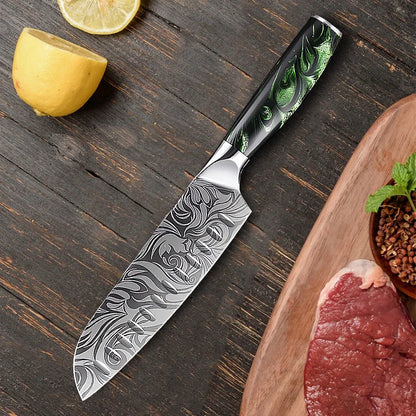 Japanese Chef Knife Damascus Pattern – Premium Kitchen Utility Knife