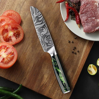 Japanese Chef Knife Damascus Pattern – Premium Kitchen Utility Knife