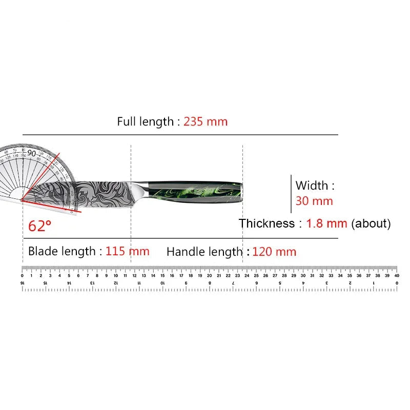 Japanese Chef Knife Damascus Pattern – Premium Kitchen Utility Knife