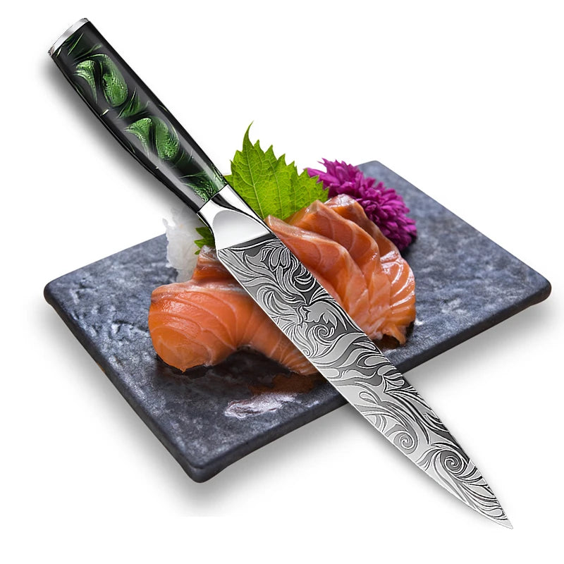 Japanese Chef Knife Damascus Pattern – Premium Kitchen Utility Knife