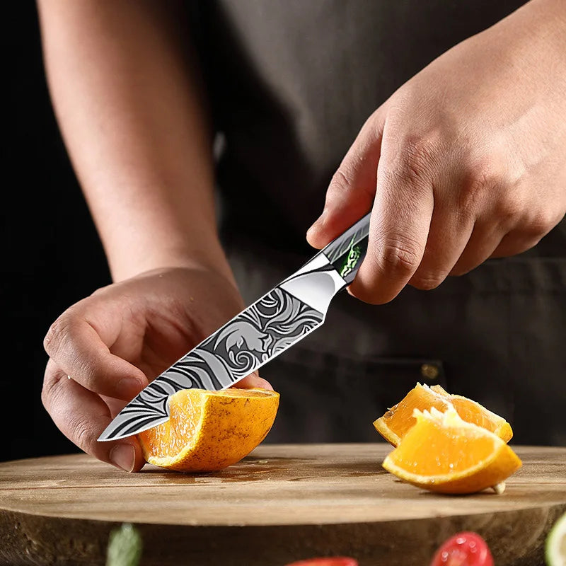 Japanese Chef Knife Damascus Pattern – Premium Kitchen Utility Knife