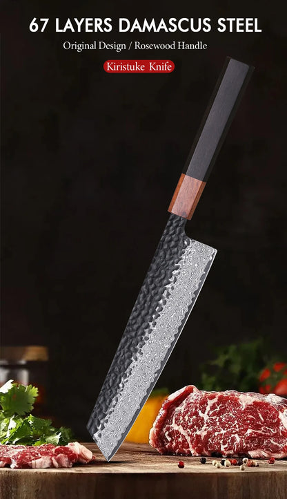 8.2" Damascus Kiritsuke Knife – Japanese VG10 Chef Knife