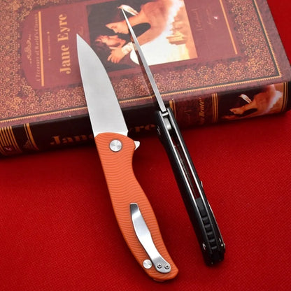 Premium D2 Folding Pocket Knife – Lightweight Outdoor EDC with Nylon Fibre Handle