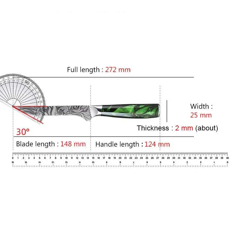 Japanese Chef Knife Damascus Pattern – Premium Kitchen Utility Knife