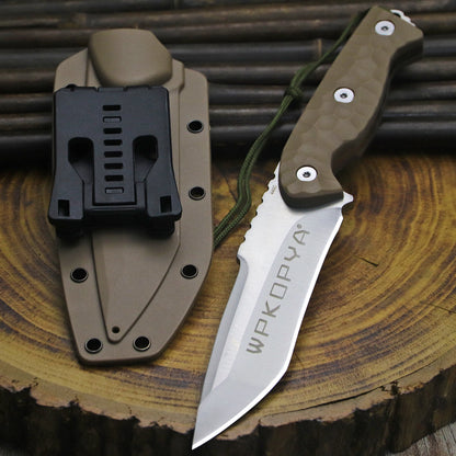 Outdoor Survival Knife with 440C Steel Blade – Full Tang Bushcraft & Camping Knife
