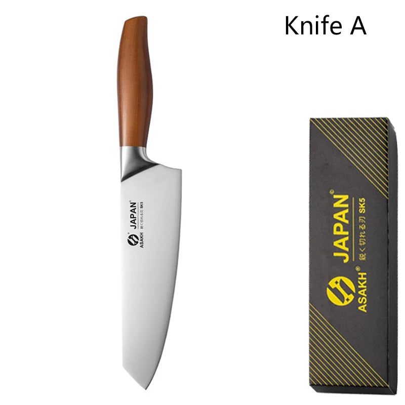 Japanese Kitchen Knife Set – Chef, Santoku, Cleaver, Fillet & Sushi Knives