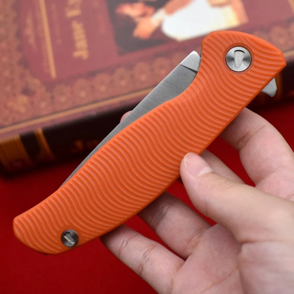 Premium D2 Folding Pocket Knife – Lightweight Outdoor EDC with Nylon Fibre Handle