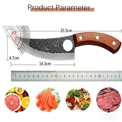 Professional Hand Forged Butcher Knife – Full Tang Stainless Steel Boning & Meat Cutter