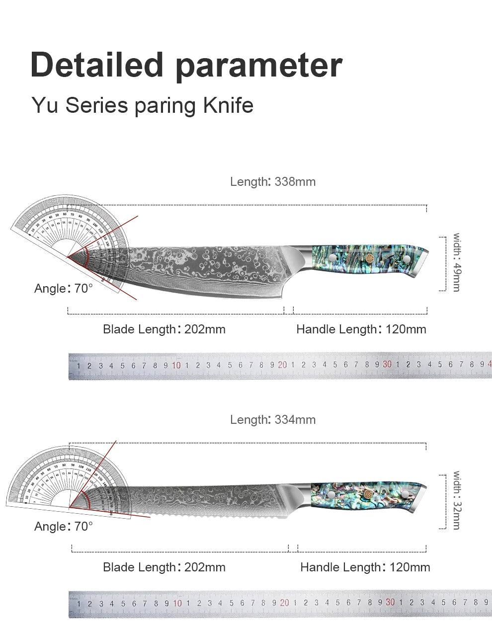 67 Layer Damascus Steel Kitchen Knife Set – Japanese VG10 Style Chef & Vegetable Knives