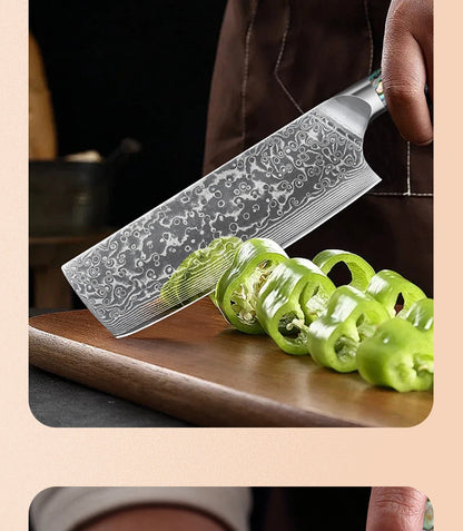 67 Layer Damascus Steel Kitchen Knife Set – Japanese VG10 Style Chef & Vegetable Knives